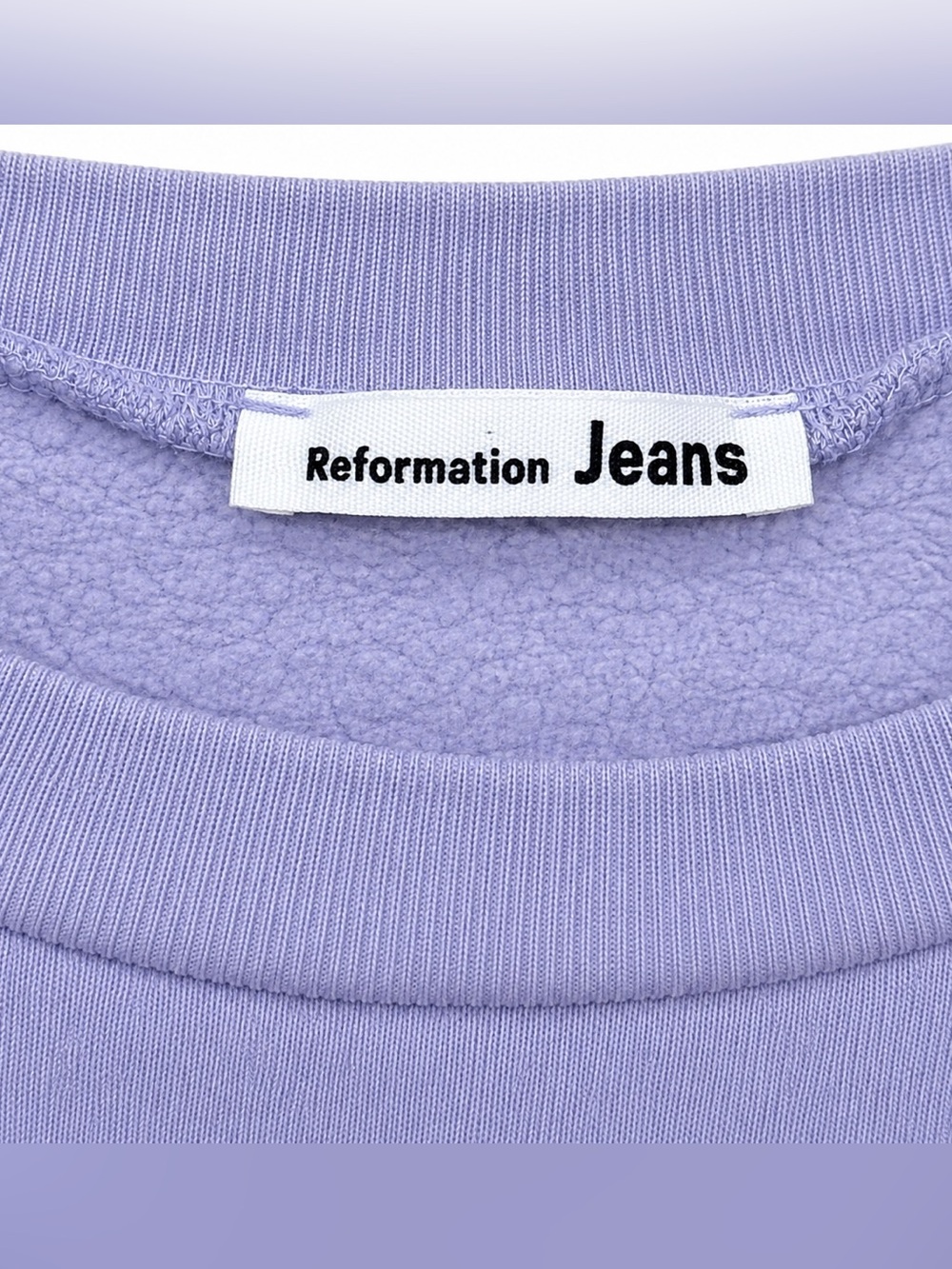 Reformation Jeans Lavender Cropped Crewneck Sweatshirt Organic Cotton – Small - Picture 3 of 7